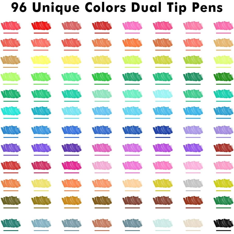 120 Colors Dual Tip Brush Art Marker Pens with 1 Coloring Book, Shuttle Art  Fineliner and Brush Dual Tip Markers Set for Kids Adult Artist Calligraphy  Hand Lettering Doodling 