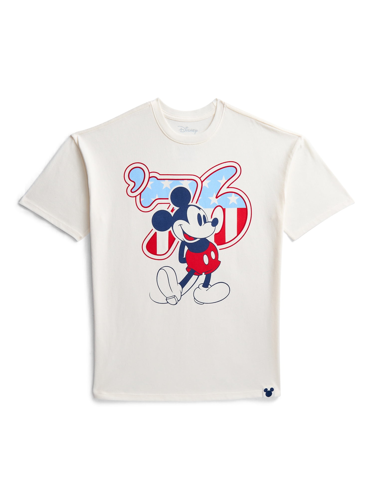 Disney Mickey Mouse Boys American Flag Graphic Tee with Short Sleeves, Sizes 4-20