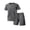 Dark Gray-4, variant on Stamzod Sweat Suits Men 2 Piece Summer Solid Color Crew Neck Tshirt and Stretch Waist Shorts Set Casual Activewear Plus Size Loose Workout Track Suit with Pocket Black L