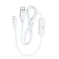 thumbnail image 4 of Unique Bargains Câble d'Alimentation USB Mâle vers Micro USB Mâle 100cm avec Interrupteur 501 Blanc, 4 of 5