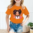 thumbnail image 2 of MEZZALL T-Shirt Graphique Mignon pour Fille, Col Rond, Manches Courtes, Tee d'Été Décontracté, T-Shirts Hauts, Orange, 13-14 Ans, 2 of 5