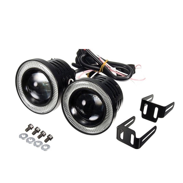 Speravity 1 par 12V 10W 1200LM rojo blanco azul Universal coche Angel Eyes anillos de luz antiniebla proyector COB LED lámpara antiniebla Bombillas para automóviles blanco+rojo Speravity CZ8156-01B