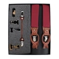 thumbnail image 3 of CTM  Elastic and Leather Suspender Gift Set with Clip Button and Swivel Ends (Men), 3 of 5