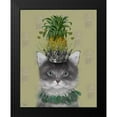 thumbnail image 2 of Fab Funky 15x18 Black Modern Framed Museum Art Print Titled - Cat, Pineapple Puss, 2 of 5