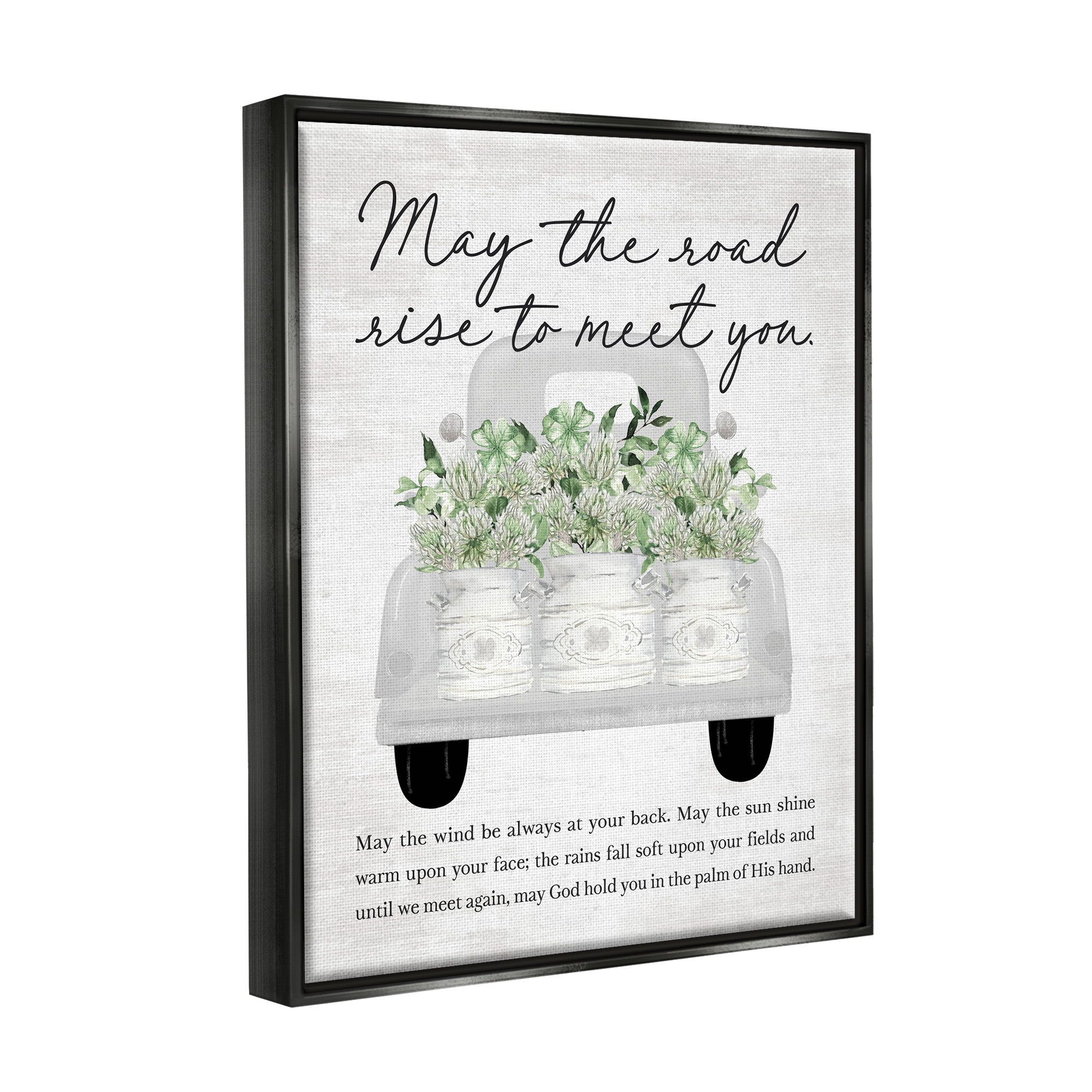 Stupell Industries Country Irish Proverb Transportation Painting Black Floater Framed Canvas Art Print Wall Art, 17 x 21