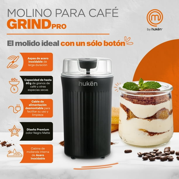 MOLINO PARA CAFÉ Y ESPECIAS 60G NEGRO MATTE Bodega Aurrera en línea