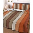 thumbnail image 3 of Quilts King Size Bedding Set, Burnt Orange Brown Lightweight Quilted Comforter, Farmhouse Vintage Wooden Soft Reversible Bedspread Coverlet with Pillow Covers for All Season, 96" x 106", 3 of 7