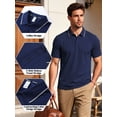 thumbnail image 4 of Cadmus Mens Polo Shirts Quick Dry Short Sleeve Golf T Shirt Performance Moisture Wicking Casual Workout,8602,Navy Blue,XL, 4 of 6
