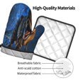 thumbnail image 4 of Gaeub Starry Night Charging Dinosaur Print Oven Mitts and Pot Holders Sets of 2,Heat Resistant Pad,Cooking Gloves, for Baking BBQ Home Decor, 4 of 7