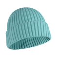 thumbnail image 4 of Adults Beanie Comfortable Stylish Thickened Keeping-warm Hat Exquisite Outdoor Headgear with Simple Color for Winter Wearing Blue, 4 of 7