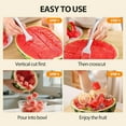 thumbnail image 4 of Watermelon Fork Slicer Cutter, 2-in-1 Stainless Steel Melon Cutter for Kitchen, BBQ, Camping, Easy Use Fruit Tool with Grip Handle (Silver 2PCS), 4 of 7