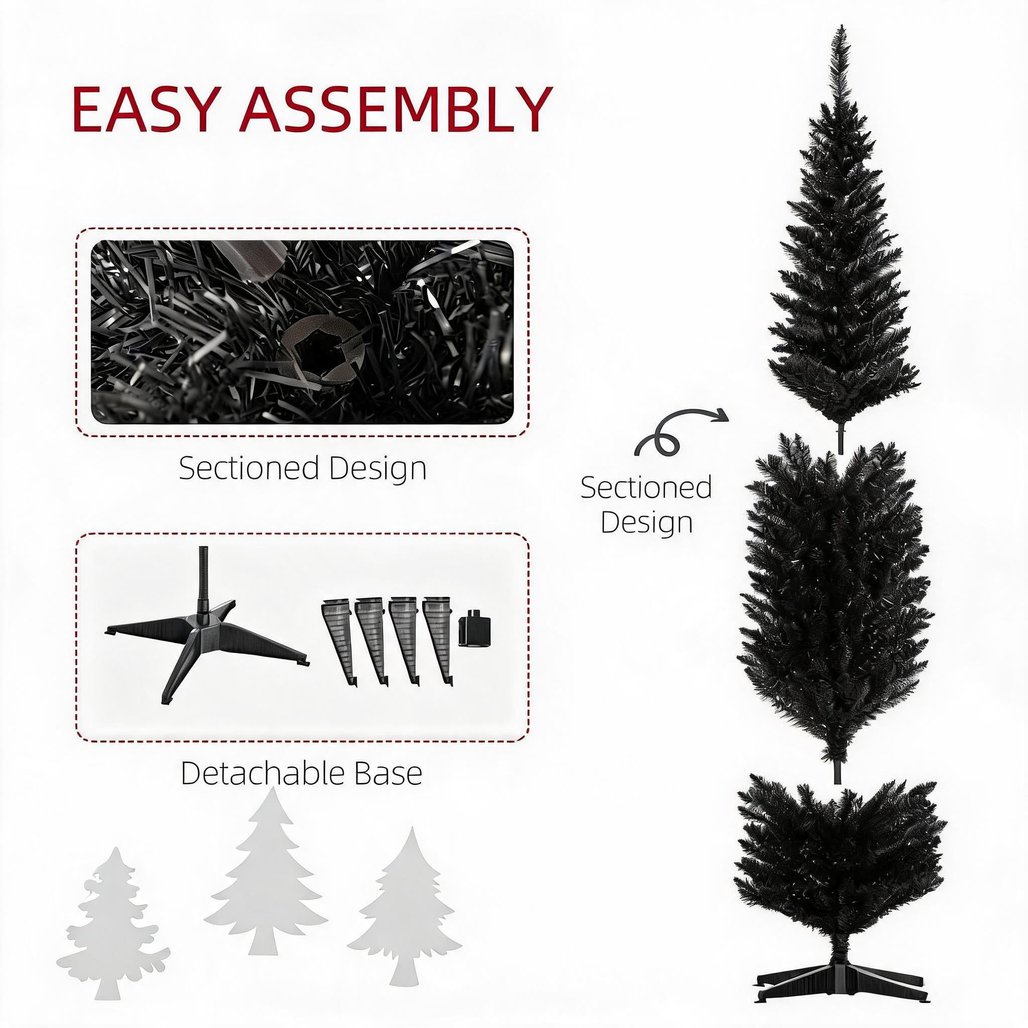 Classic Pencil Christmas Tree with Easy Setup for Cozy Holiday Vibe