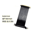 thumbnail image 2 of PCIE 5.0 X16 Riser Cable 90° Right Angle GPU Graphics Card Extension PCI-E 5.0 Gen5 64GB/S Cable 20cm,1 * PCIE 5.0 X16 Extension Cable,Black, 2 of 7