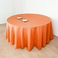 thumbnail image 2 of BalsaCircle Halloween 132" Orange Round Washable Decorative Polyester Solid Tablecloth, 2 of 6