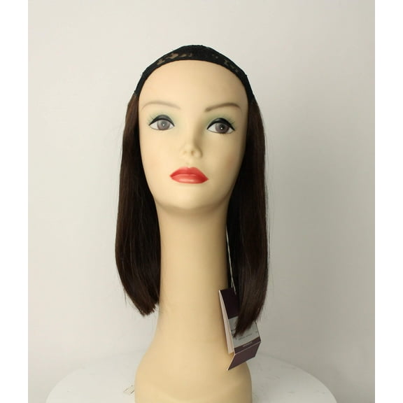 European Human Hair Freeda Wig Hat Fall Avalon Medium Brown With Red Highlights Size M 11''
