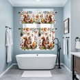 thumbnail image 3 of Colorful Squirrel Kitchen Curtains Sets for Windows 36 Inch Length, Botanical Berry Pine Cones Rod Pocket Window Treatments Tier Curtains and Valances Set for Bedroom/Bathroom, 3 of 8