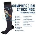 thumbnail image 2 of FORMRS Womens Knee High Socks Casual Long Thick Travel Daily Wear, 1 Pair, Black Astronaut Record, 2 of 6