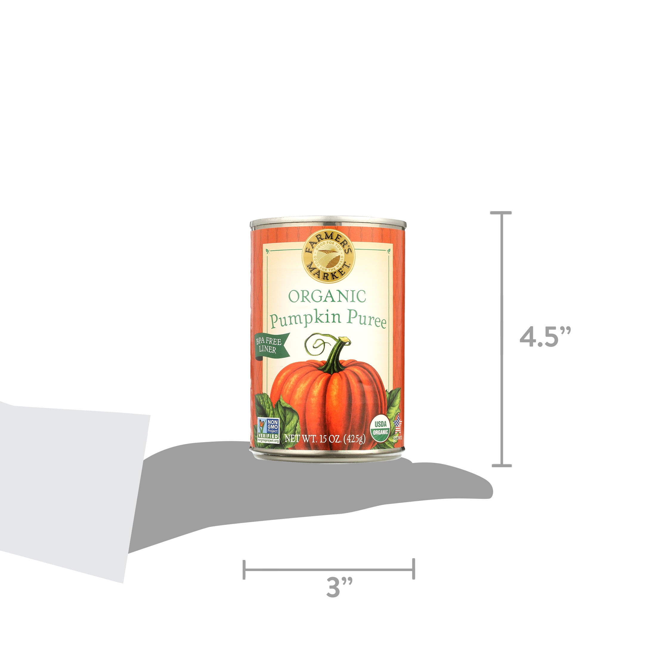 (3 pack) Farmers Market Foods Farmers Market  Pumpkin, 15 oz