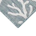 thumbnail image 2 of CARMEL Indoor/Outdoor Power Loomed Synthetic Blend Low Profile Area Rug - Transitional Border Coastal Ocean Decorative (Coral Border Aqua) (3'3" x 4'11"), 2 of 5