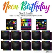 Neon Birthday 1-10 Paper Pack