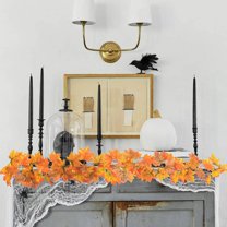Fmbmuo Autumn Maple Leaf Vine Garland for Front Porch Welcome, Traditional Fall Decor, Weather-Resistant