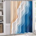 thumbnail image 3 of Shower Curtains for Bathroom-66"x72",Abstract Geometric Modern Art Waterproof Bath Curtain Grommet Shower Curtain Set with Hooks,Ocean Colorful Gradient Water Wave Washable Bath Accessories, 3 of 7