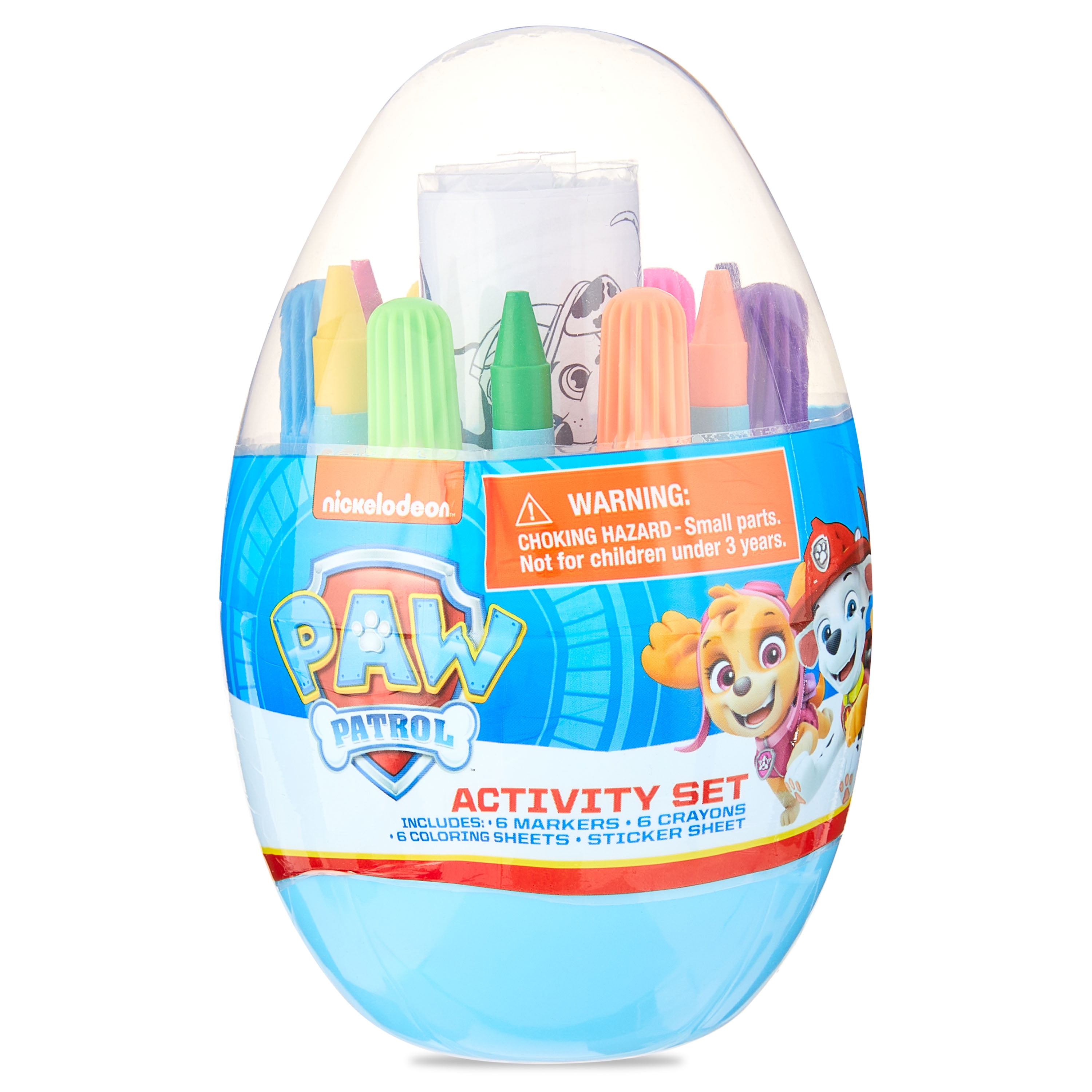 Paw Patrol Plastic Easter Egg Activity Set, Includes Coloring Sheets, Stickers, Markers, Crayons