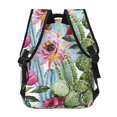 thumbnail image 4 of Watercolor Cactus Flower Floral Backpack Casual College Bag Zipper Laptop Daypack Hiking Rucksack Travel, 4 of 5