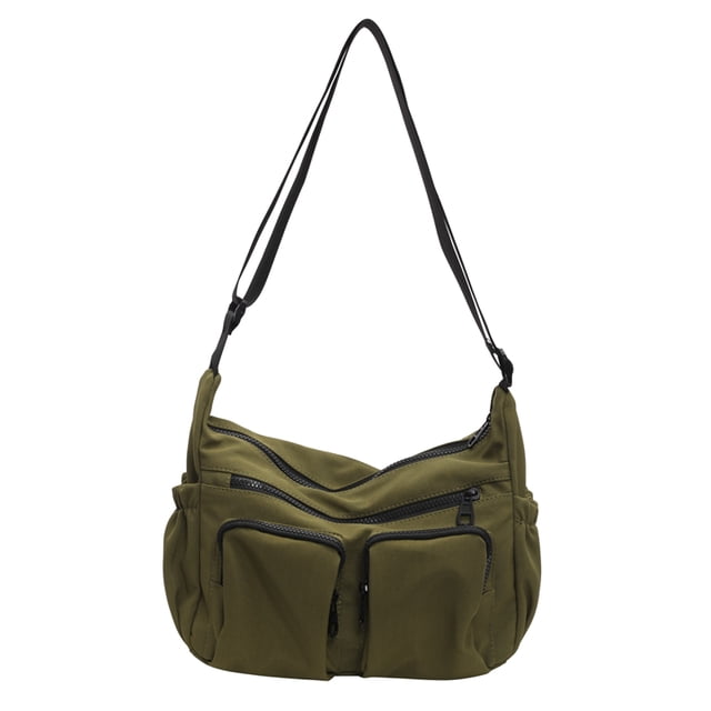 Bolso casual Likrtyny Bolso de lona para mujer hombro versátil gran capacidad color sólido Verde
