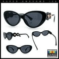 thumbnail image 2 of Womens Star Stud Jewel Trim Arm Mod Cat Eye Plastic Fashion Diva Sunglasses All Black, 2 of 7