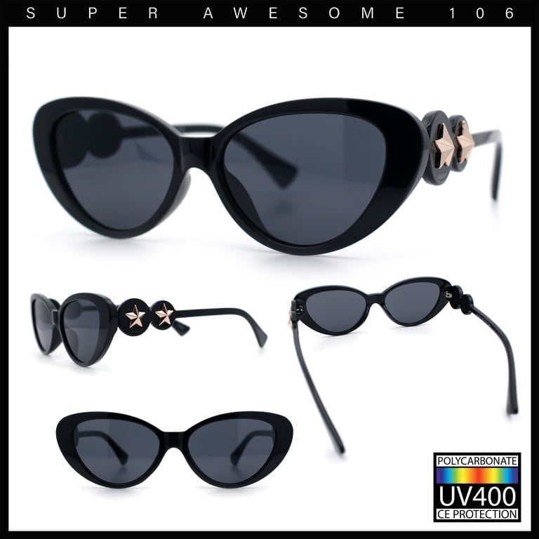 Womens Star Stud Jewel Trim Arm Mod Cat Eye Plastic Fashion  display picture 2