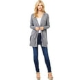 thumbnail image 4 of Love Stitch Womens Hooded Soft Knit Relaxed Fit Classic Cardigan (S, Heather Charcoal), 4 of 4