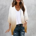 thumbnail image 2 of yoeyez Oversized Cardigans for Women,Ladies Gradient Color Kimono Cardigan Puff Sleeve Cover Ups Summer Casual Blouse Top Yellow,S, 2 of 6