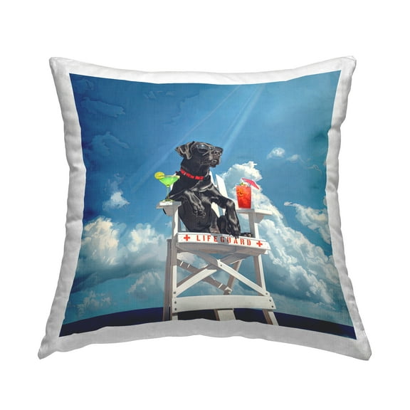 Stupell Industries Guard Dog Lifeguard Decorative Printed Throw Pillow Design by Jim Baldwin.