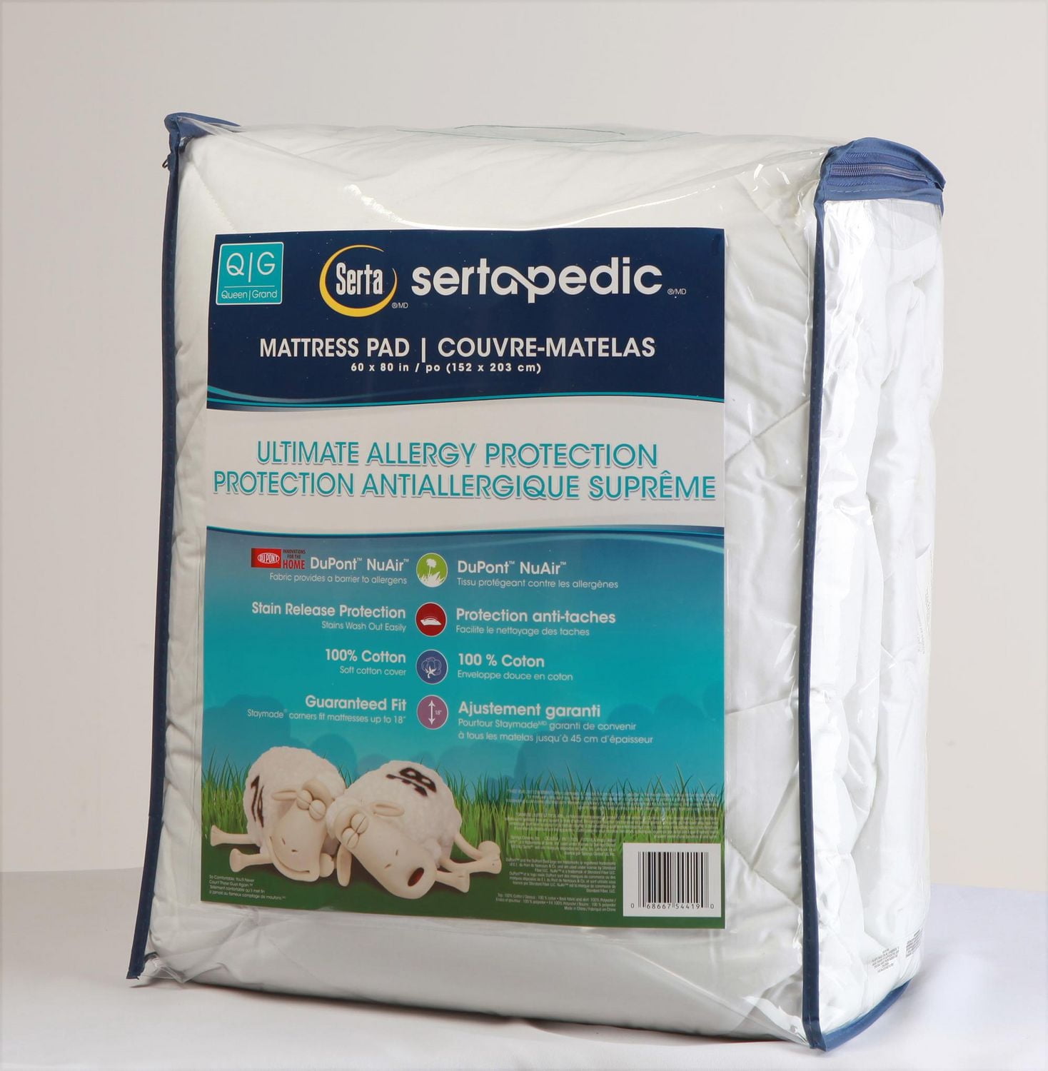 Sertapedic Ultimate Allergy Protection Mattress Pad Queen, Serta U Allergy MP Q