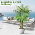 thumbnail image 4 of TROPOW Triple Golden Cane Palm Artificial Tree 4Ft Tall, Large Tropical Palm Tree UV Resistant Fake Plant in Pot for Indoor Outdoor Big House Living Room, (Set of 2), 4 of 8