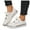 White, variant on Womens Platform Low Top Fashion Sneakers Casual Metallic Gold Lace up Flats Leather Walking Tennis Shoes