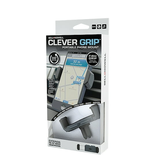BELL HOWELL CLEVER GRIP MAX PORTABLE PHONE MOUNT FOR IPHONE 6/6 PLUS - BLACK