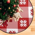 thumbnail image 4 of Coolnut Winter Nordic Snowflakes Christmas Tree Mats Waterproof Tree Skirt, Christmas Red Plaid Xmas Tree Stand Tray Mat Floor Protector Pad for Holiday Party Decoration, 28.3", 4 of 6