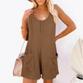 thumbnail image 5 of Baqcunre Jumpsuits for Women Women Summer Scoop Neck Sleeveless Rompers Button Down Jumpsuit Adjustable Waist Drawstring Shorts Jumpsuits for Women Dressy One Piece Jumpsuits for Women, 5 of 7