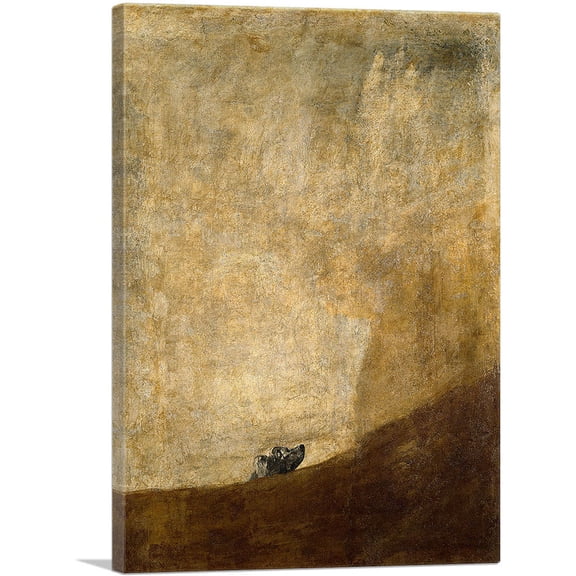 ARTCANVAS The Dog 1823 Canvas Art Print by Francisco De Goya - Size: 18" x 12" (1.50" Deep)
