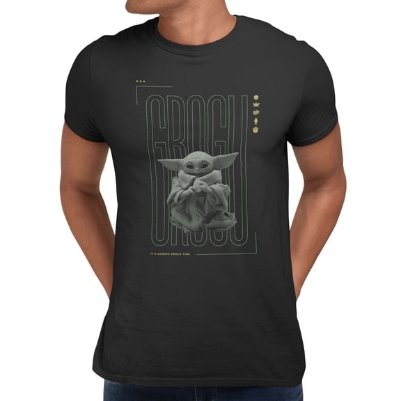 Star Wars The Mandalorian And Grogu Grogu Snacking Men's T Shirt (Black, S-XXXL)