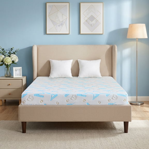 GJQ Twin Mattress,5" Medium Gel Memory Foam Mattress for Adult, Breathable,In A Box,Alphabet