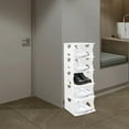 thumbnail image 6 of Modern White Shoe Rack 5-Tier Rectangular Shoe Rack Free Standing Shoe Rack for Entrances, Cloakrooms, 6 of 20