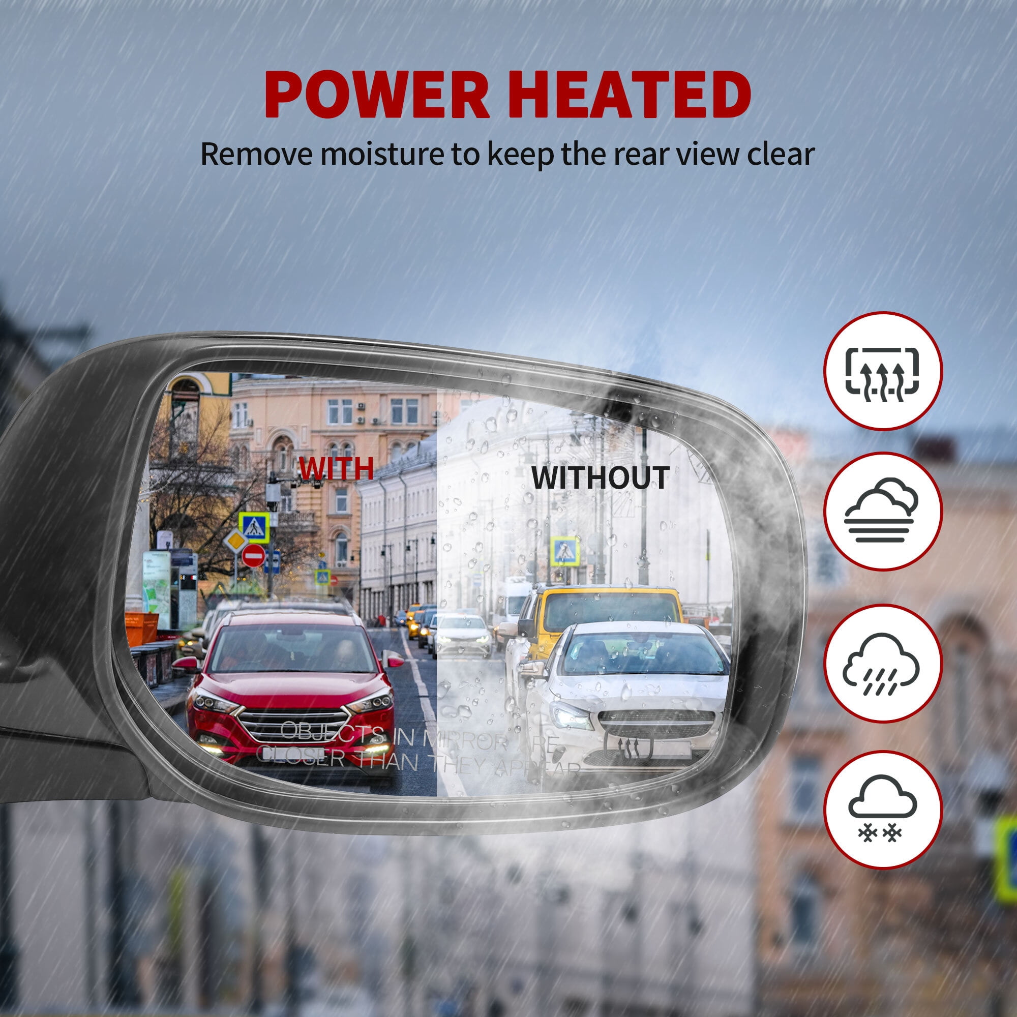 LEDKINGDOMUS Right Passenger Side Power Heated Manual Folding Black Mirror Compatible With 2009 2010 2011 2012 2013 Toyota Corolla Door Mirror Replacement