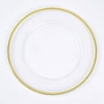 thumbnail image 2 of BalsaCircle 10 Clear Gold 12 in Round Heavy Duty Plastic Charger Plates Metallic Trim Party Events Decorations, 2 of 8