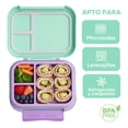 thumbnail image 4 of Lonchera para niña tipo bento box, lunch box con 3 divisiones, sellado hermetico, anti fugaz, (Sirena), 4 of 7