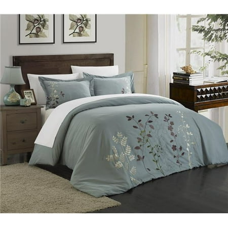 Chic Home Ds2940 Us Kylie Floral Embroidered Duvet Set Green