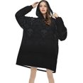 thumbnail image 4 of Gothic Wallpaper Skull Print Oversized Blanket Hoodie, Wearable Blanket Adult For Women Men And Teenager, Super Soft Warm Flannel Fluffy Hooded Blankets Sweatshirt With Big Pocket, 4 of 8