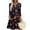 Black, variant on WTOBBY Women's Fashionable V-Neck Halloween Printed Dress with Button Detail and 3/4 Sleeve Pockets - Stylish and Functional Dress for Women,Black L